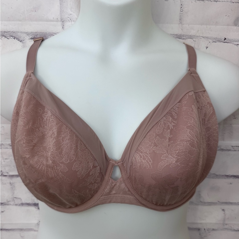 Soma 38G Lightest Lift Perfect Coverage Bra Lace‎ Underwire Pink Lingerie